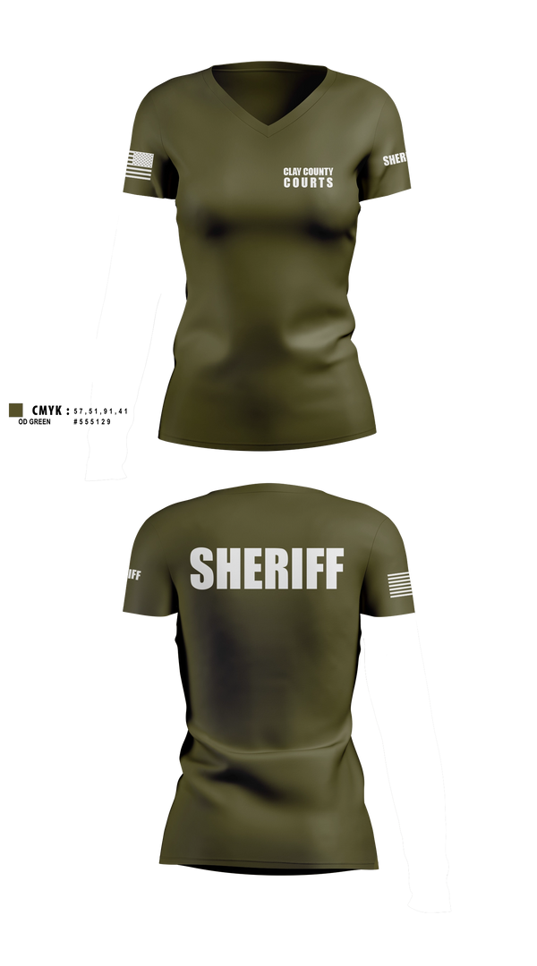 Clay County Courts Women's Short Sleeve V-neck Shirt - 3