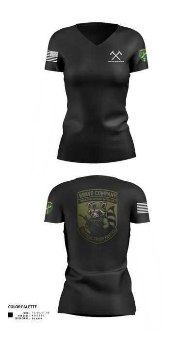 486th Civil Affairs Battalion Women's Short Sleeve V-neck Shirt - 21