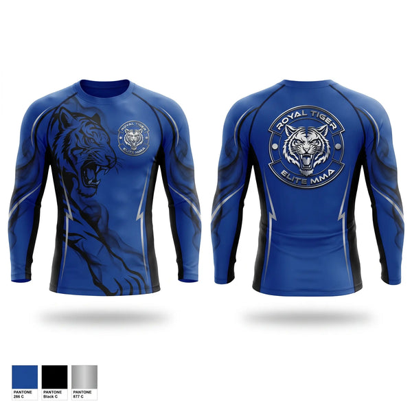 Long Sleeve Rash Guard Shirt, Royal Tiger Elite MMA, , Teamtime, Team time, sublimation, custom sports apparel, team uniforms, spirit wear, spiritwear, sports uniforms, custom shirts, team store, custom team store, fundraiser sports, apparel fundraiser