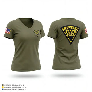 Womens Short Sleeve Vneck Shirt, WVSP, Police, Teamtime, Team time, sublimation, custom sports apparel, team uniforms, spirit wear, spiritwear, sports uniforms, custom shirts, team store, custom team store, fundraiser sports, apparel fundraiser