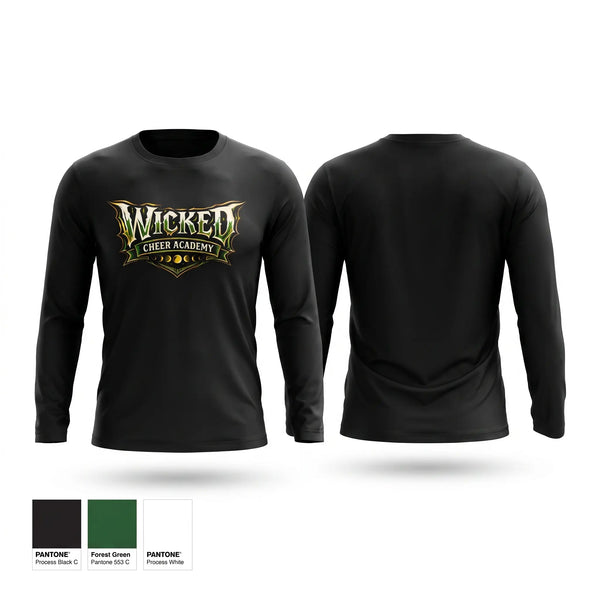 Long Sleeve Performance Shirt, Wicked Cheer Academy, Cheer, Teamtime, Team time, sublimation, custom sports apparel, team uniforms, spirit wear, spiritwear, sports uniforms, custom shirts, team store, custom team store, fundraiser sports, apparel fundraiser