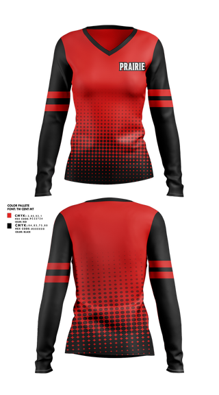 Womens Long Sleeve Vneck Shirt, Clinton Prairie High School Dance, Spirit Store, Teamtime, Team time, sublimation, custom sports apparel, team uniforms, spirit wear, spiritwear, sports uniforms, custom shirts, team store, custom team store, fundraiser sports, apparel fundraiser