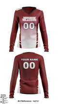 Burgundy Blazers Women's Long Sleeve V-neck Shirt - 1