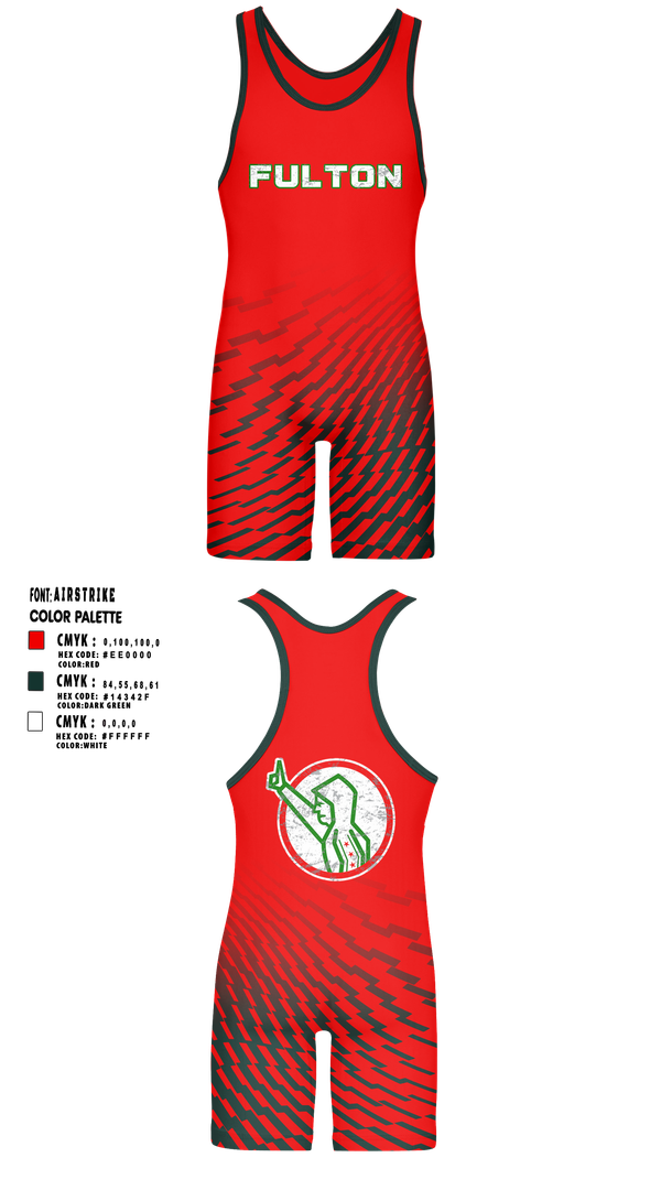 Wrestling Singlet, Fulton, Wrestling, Teamtime, Team time, sublimation, custom sports apparel, team uniforms, spirit wear, spiritwear, sports uniforms, custom shirts, team store, custom team store, fundraiser sports, apparel fundraiser