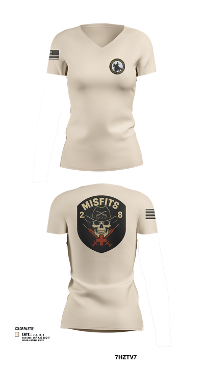 2-8 Cav, HHC, Medic Platoon 50281984 Women's Short Sleeve V-neck Shirt - 103