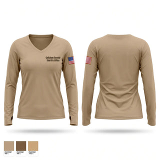 Womens Long Sleeve Vneck Shirt, Callahan County Sheriff's Office, Police, Teamtime, Team time, sublimation, custom sports apparel, team uniforms, spirit wear, spiritwear, sports uniforms, custom shirts, team store, custom team store, fundraiser sports, apparel fundraiser