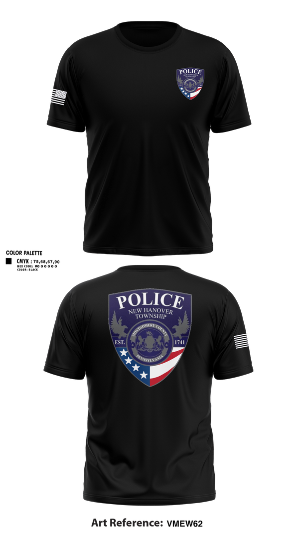 New Hanover Township Police 37567826 Old School Cotton Feel Shirt - 1