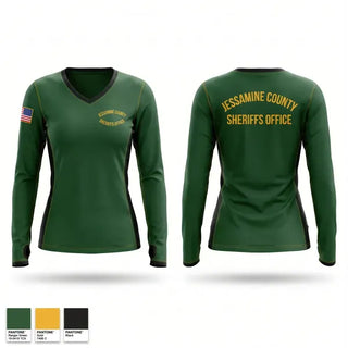 Womens Long Sleeve Vneck Shirt, Jessamine County Sheriff’s Office, Police, Teamtime, Team time, sublimation, custom sports apparel, team uniforms, spirit wear, spiritwear, sports uniforms, custom shirts, team store, custom team store, fundraiser sports, apparel fundraiser