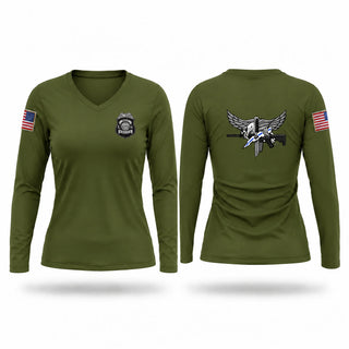Womens Long Sleeve Vneck Shirt, Tactical Response Team, Police, Teamtime, Team time, sublimation, custom sports apparel, team uniforms, spirit wear, spiritwear, sports uniforms, custom shirts, team store, custom team store, fundraiser sports, apparel fundraiser