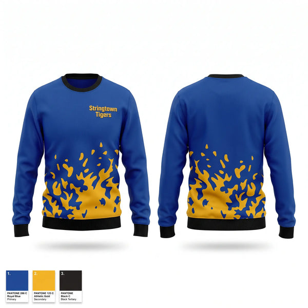Crew Neck Sweatshirt, Stringtown Tigers, Women's Basketball, Teamtime, Team time, sublimation, custom sports apparel, team uniforms, spirit wear, spiritwear, sports uniforms, custom shirts, team store, custom team store, fundraiser sports, apparel fundraiser