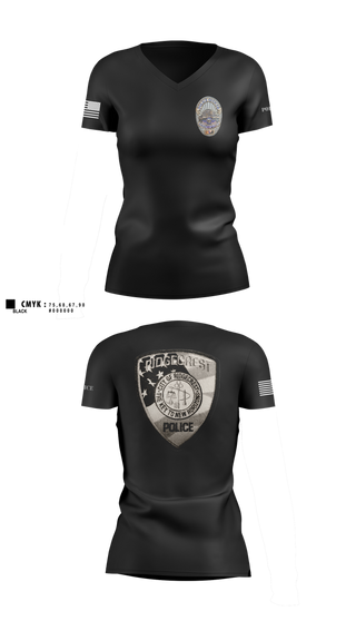 Womens Short Sleeve Vneck Shirt, Ridgecrest Police Department, Police, Teamtime, Team time, sublimation, custom sports apparel, team uniforms, spirit wear, spiritwear, sports uniforms, custom shirts, team store, custom team store, fundraiser sports, apparel fundraiser