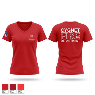 Womens Short Sleeve Vneck Shirt, Cygnet, Fire Department, Teamtime, Team time, sublimation, custom sports apparel, team uniforms, spirit wear, spiritwear, sports uniforms, custom shirts, team store, custom team store, fundraiser sports, apparel fundraiser