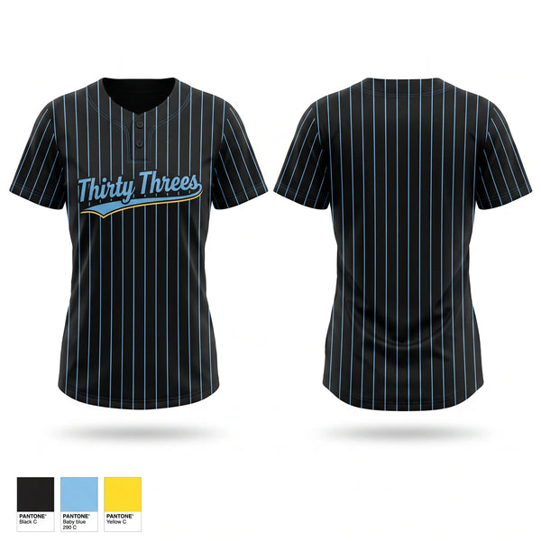 Two Button Softball Jersey, Thirty Threes, Softball, Teamtime, Team time, sublimation, custom sports apparel, team uniforms, spirit wear, spiritwear, sports uniforms, custom shirts, team store, custom team store, fundraiser sports, apparel fundraiser