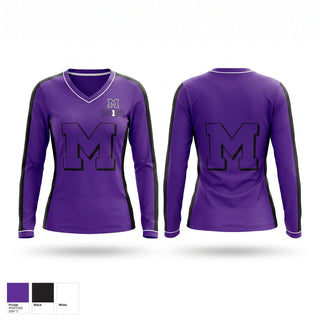 Womens Long Sleeve Vneck Shirt, Middletown, Spirit Store, Teamtime, Team time, sublimation, custom sports apparel, team uniforms, spirit wear, spiritwear, sports uniforms, custom shirts, team store, custom team store, fundraiser sports, apparel fundraiser