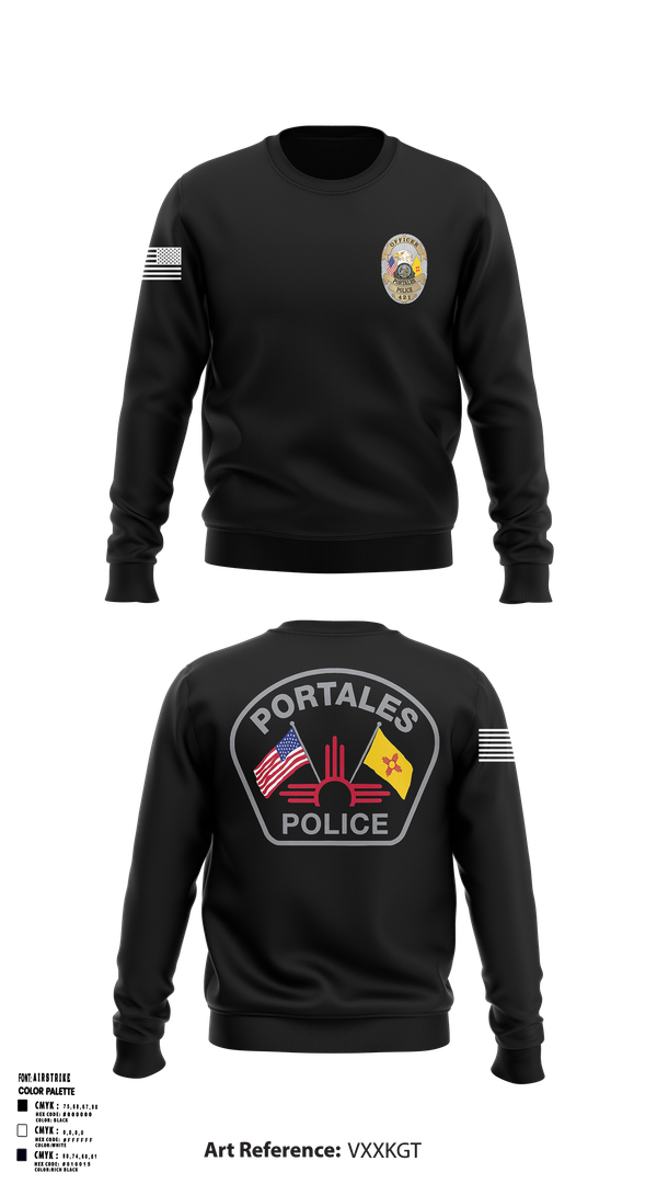 Crew Neck Sweatshirt, Portales Police Department, Police, Teamtime, Team time, sublimation, custom sports apparel, team uniforms, spirit wear, spiritwear, sports uniforms, custom shirts, team store, custom team store, fundraiser sports, apparel fundraiser