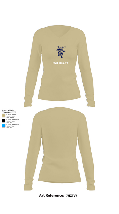 PWD MISAWA 91537594 Women's Long Sleeve V-neck Shirt - 78