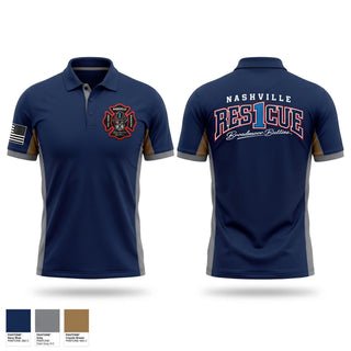 Short Sleeve Performance Polo, RESCUE 1, Fire Department, Teamtime, Team time, sublimation, custom sports apparel, team uniforms, spirit wear, spiritwear, sports uniforms, custom shirts, team store, custom team store, fundraiser sports, apparel fundraiser