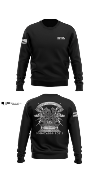Crew Neck Sweatshirt, Harris county pct 1 swat, Police, Teamtime, Team time, sublimation, custom sports apparel, team uniforms, spirit wear, spiritwear, sports uniforms, custom shirts, team store, custom team store, fundraiser sports, apparel fundraiser