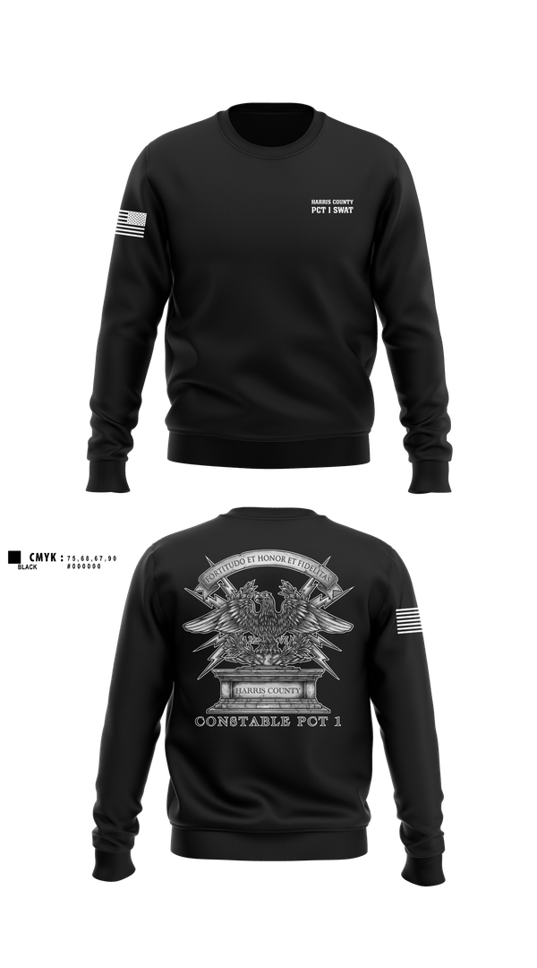 Crew Neck Sweatshirt, Harris county pct 1 swat, Police, Teamtime, Team time, sublimation, custom sports apparel, team uniforms, spirit wear, spiritwear, sports uniforms, custom shirts, team store, custom team store, fundraiser sports, apparel fundraiser