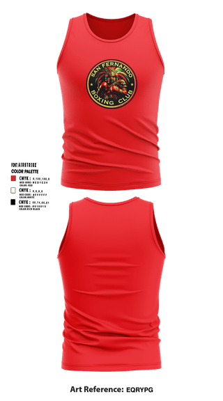 Tank Top, San Fernando Boxing Club, Spirit Store, Teamtime, Team time, sublimation, custom sports apparel, team uniforms, spirit wear, spiritwear, sports uniforms, custom shirts, team store, custom team store, fundraiser sports, apparel fundraiser