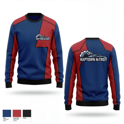 Crew Neck Sweatshirt, Naptown Nitro, Men's Volleyball, Teamtime, Team time, sublimation, custom sports apparel, team uniforms, spirit wear, spiritwear, sports uniforms, custom shirts, team store, custom team store, fundraiser sports, apparel fundraiser