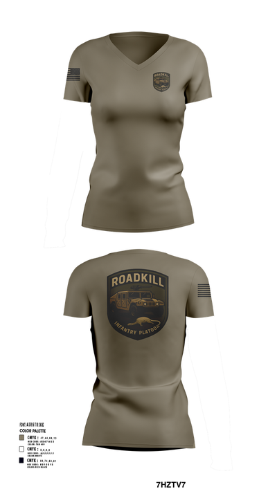 ROADKILL 33867303 Women's Short Sleeve V-neck Shirt - 102