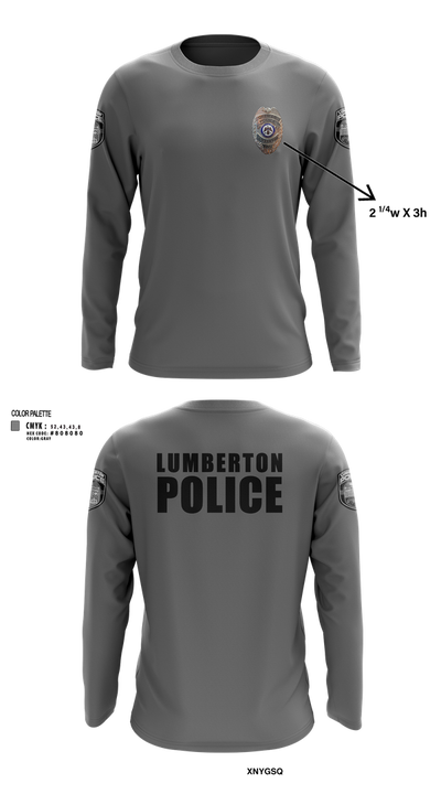 LUMBERTON POLICE 73149623 Long Sleeve Performance Shirt 104