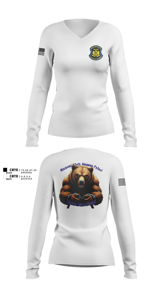 Womens Long Sleeve Vneck Shirt, Troop A Crime Wreckers, , Teamtime, Team time, sublimation, custom sports apparel, team uniforms, spirit wear, spiritwear, sports uniforms, custom shirts, team store, custom team store, fundraiser sports, apparel fundraiser