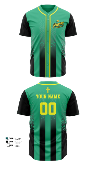 Full Button Baseball Jersey, AC Havoc, Baseball, Teamtime, Team time, sublimation, custom sports apparel, team uniforms, spirit wear, spiritwear, sports uniforms, custom shirts, team store, custom team store, fundraiser sports, apparel fundraiser