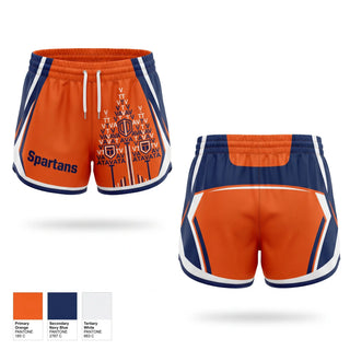 Womens Shorts, Spartans, Cross Country, Teamtime, Team time, sublimation, custom sports apparel, team uniforms, spirit wear, spiritwear, sports uniforms, custom shirts, team store, custom team store, fundraiser sports, apparel fundraiser
