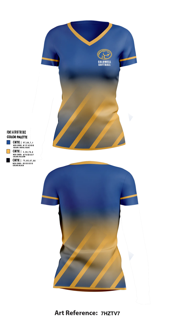 Womens Short Sleeve Vneck Shirt, Caldwell Hugh School, Softball, Teamtime, Team time, sublimation, custom sports apparel, team uniforms, spirit wear, spiritwear, sports uniforms, custom shirts, team store, custom team store, fundraiser sports, apparel fundraiser