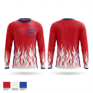 Long Sleeve Performance Shirt, Liberty Bells, Women's Soccer, Teamtime, Team time, sublimation, custom sports apparel, team uniforms, spirit wear, spiritwear, sports uniforms, custom shirts, team store, custom team store, fundraiser sports, apparel fundraiser