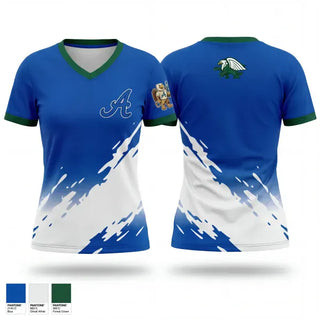 Womens Short Sleeve Vneck Shirt, The Academy Cheer, Cheer, Teamtime, Team time, sublimation, custom sports apparel, team uniforms, spirit wear, spiritwear, sports uniforms, custom shirts, team store, custom team store, fundraiser sports, apparel fundraiser