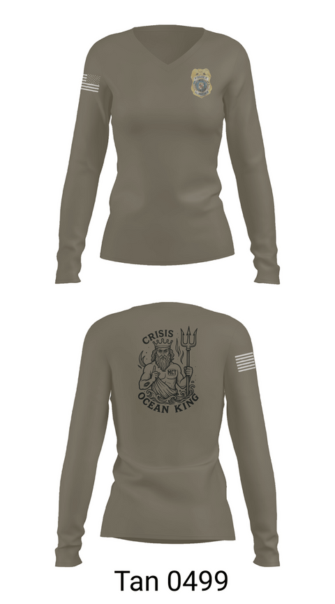 Womens Long Sleeve Vneck Shirt, CRS, Police, Teamtime, Team time, sublimation, custom sports apparel, team uniforms, spirit wear, spiritwear, sports uniforms, custom shirts, team store, custom team store, fundraiser sports, apparel fundraiser