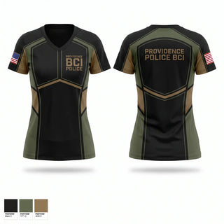 Womens Short Sleeve Vneck Shirt, Providence Police BCI, Police, Teamtime, Team time, sublimation, custom sports apparel, team uniforms, spirit wear, spiritwear, sports uniforms, custom shirts, team store, custom team store, fundraiser sports, apparel fundraiser