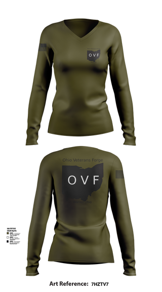Womens Long Sleeve Vneck Shirt, ohio veterans forge, , Teamtime, Team time, sublimation, custom sports apparel, team uniforms, spirit wear, spiritwear, sports uniforms, custom shirts, team store, custom team store, fundraiser sports, apparel fundraiser