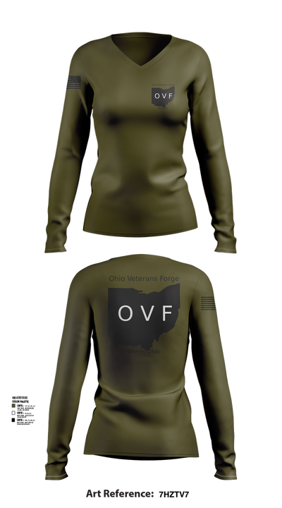 ohio veterans forge 5039387 Women's Long Sleeve V-neck Shirt - 51