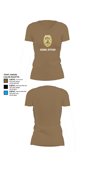 Womens Short Sleeve Vneck Shirt, School officer, , Teamtime, Team time, sublimation, custom sports apparel, team uniforms, spirit wear, spiritwear, sports uniforms, custom shirts, team store, custom team store, fundraiser sports, apparel fundraiser