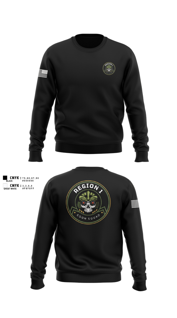 Crew Neck Sweatshirt, Region 1, Police, Teamtime, Team time, sublimation, custom sports apparel, team uniforms, spirit wear, spiritwear, sports uniforms, custom shirts, team store, custom team store, fundraiser sports, apparel fundraiser