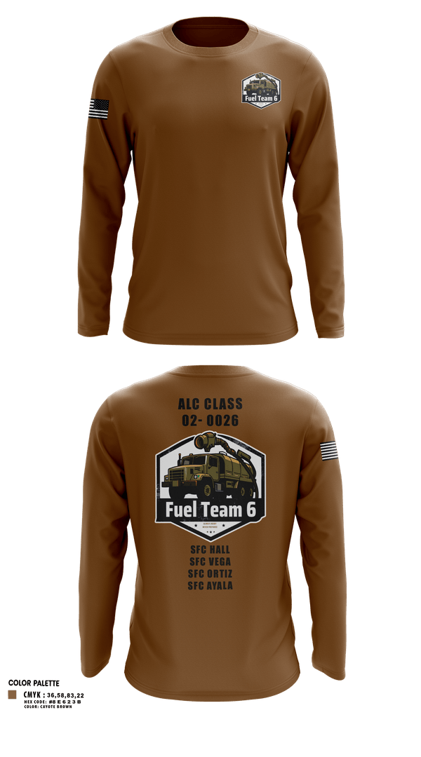 Long Sleeve Performance Shirt, Fuel Team 6, Army, Teamtime, Team time, sublimation, custom sports apparel, team uniforms, spirit wear, spiritwear, sports uniforms, custom shirts, team store, custom team store, fundraiser sports, apparel fundraiser