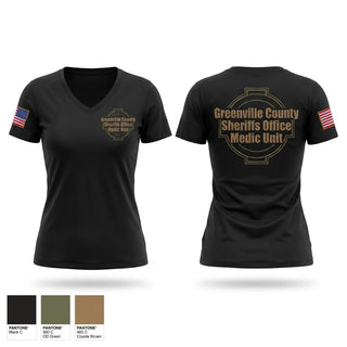 Womens Short Sleeve Vneck Shirt, Greenville County Sheriff’s Office - Medic Unit, Police, Teamtime, Team time, sublimation, custom sports apparel, team uniforms, spirit wear, spiritwear, sports uniforms, custom shirts, team store, custom team store, fundraiser sports, apparel fundraiser