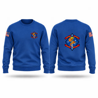 Crew Neck Sweatshirt, 1st Blt 4th Marines, Marines, Teamtime, Team time, sublimation, custom sports apparel, team uniforms, spirit wear, spiritwear, sports uniforms, custom shirts, team store, custom team store, fundraiser sports, apparel fundraiser