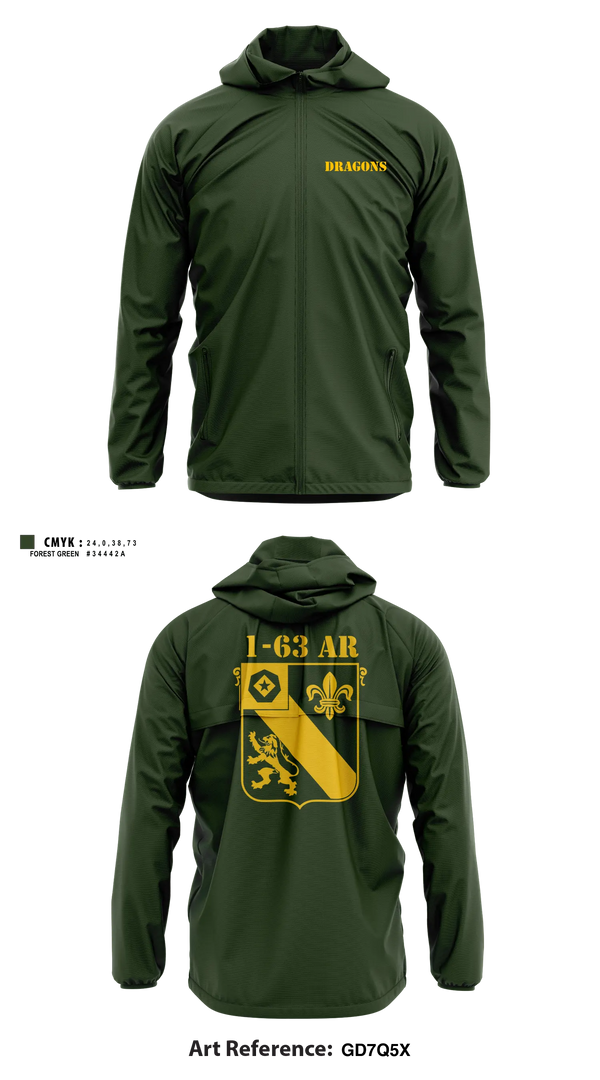 Windbreaker, 1-63 AR, 2 ABCT, 1 ID, Army, Teamtime, Team time, sublimation, custom sports apparel, team uniforms, spirit wear, spiritwear, sports uniforms, custom shirts, team store, custom team store, fundraiser sports, apparel fundraiser