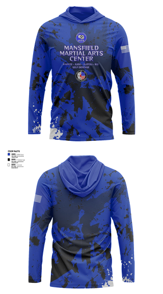 Long Sleeve Performance Shirt with hood, Mansfield Martial Arts Center, , Teamtime, Team time, sublimation, custom sports apparel, team uniforms, spirit wear, spiritwear, sports uniforms, custom shirts, team store, custom team store, fundraiser sports, apparel fundraiser