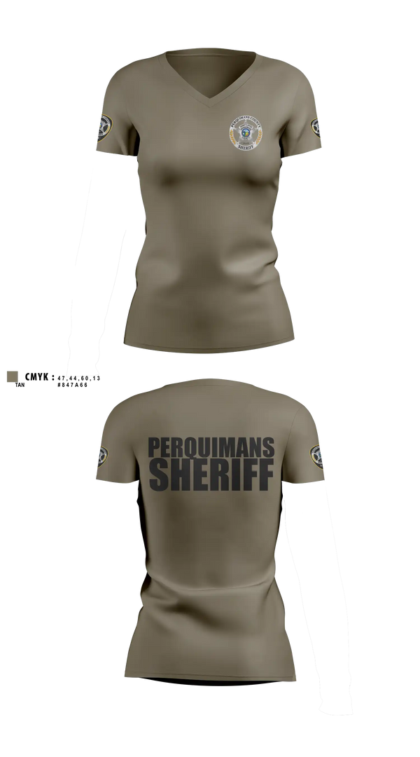 Womens Short Sleeve Vneck Shirt, Perquimans County Sheriff's Office, Police, Teamtime, Team time, sublimation, custom sports apparel, team uniforms, spirit wear, spiritwear, sports uniforms, custom shirts, team store, custom team store, fundraiser sports, apparel fundraiser