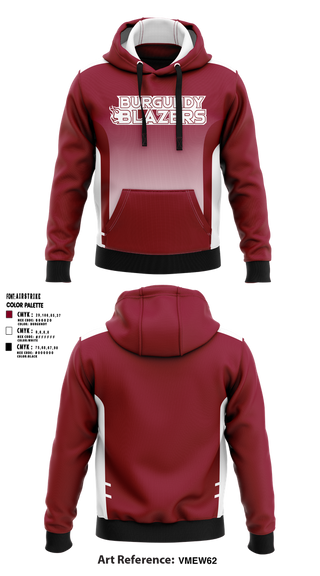 Hoodie, Burgundy Blazers, Women's Volleyball, Teamtime, Team time, sublimation, custom sports apparel, team uniforms, spirit wear, spiritwear, sports uniforms, custom shirts, team store, custom team store, fundraiser sports, apparel fundraiser