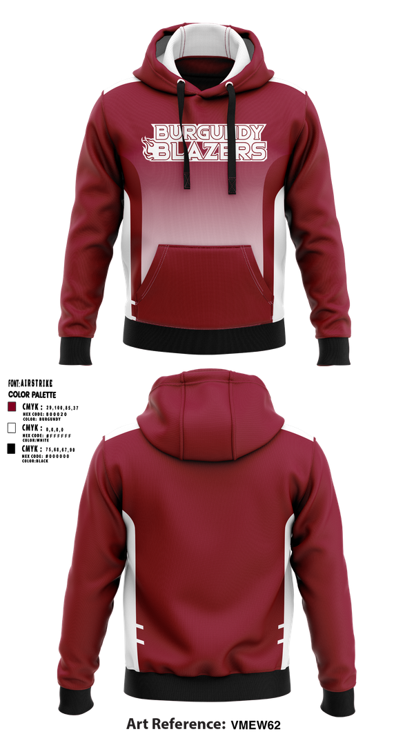 Hoodie, Burgundy Blazers, Women's Volleyball, Teamtime, Team time, sublimation, custom sports apparel, team uniforms, spirit wear, spiritwear, sports uniforms, custom shirts, team store, custom team store, fundraiser sports, apparel fundraiser
