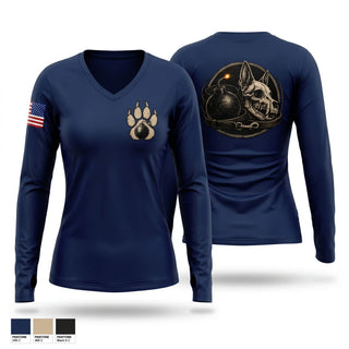 Womens Long Sleeve Vneck Shirt, Port Of Portland Police K9, Police, Teamtime, Team time, sublimation, custom sports apparel, team uniforms, spirit wear, spiritwear, sports uniforms, custom shirts, team store, custom team store, fundraiser sports, apparel fundraiser