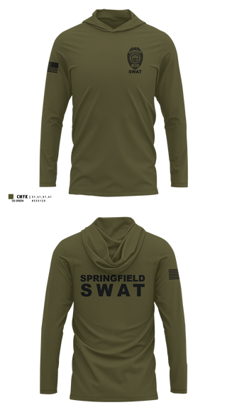 Long Sleeve Hooded Sun Shirt, Springfield Ohio SWAT, Police, Teamtime, Team time, sublimation, custom sports apparel, team uniforms, spirit wear, spiritwear, sports uniforms, custom shirts, team store, custom team store, fundraiser sports, apparel fundraiser