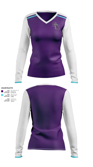 Womens Long Sleeve Vneck Shirt, Columbia Knights Football, , Teamtime, Team time, sublimation, custom sports apparel, team uniforms, spirit wear, spiritwear, sports uniforms, custom shirts, team store, custom team store, fundraiser sports, apparel fundraiser